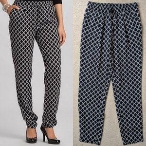 Roz & Ali Moroccan Print Ankle Jogger Pants sz S